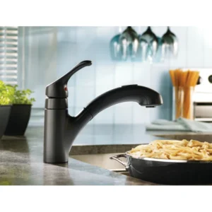 MOEN Renzo Spot Resist Stainless 9 in. H Pull Out Sprayer Kitchen Faucet
